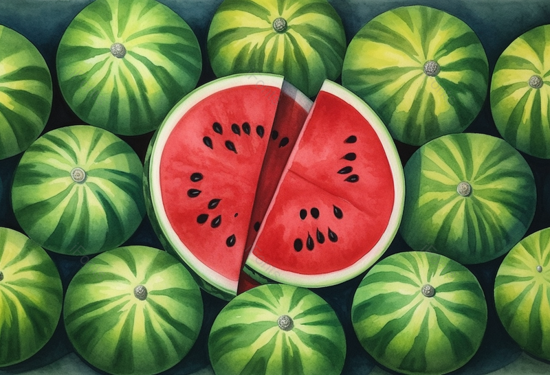 切开的西瓜插图背景,插画/手绘图,插画/手绘图库,插画/手绘图下载,插画/手绘